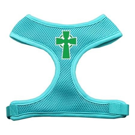 UNCONDITIONAL LOVE Celtic Cross Screen Print Soft Mesh Harness Aqua Extra Large UN862897